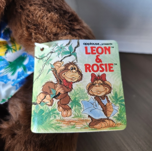 Vintage 1989 Applause Leon & Rosie Vinyl Face Chimpanzees NWT - Picture 8 of 17